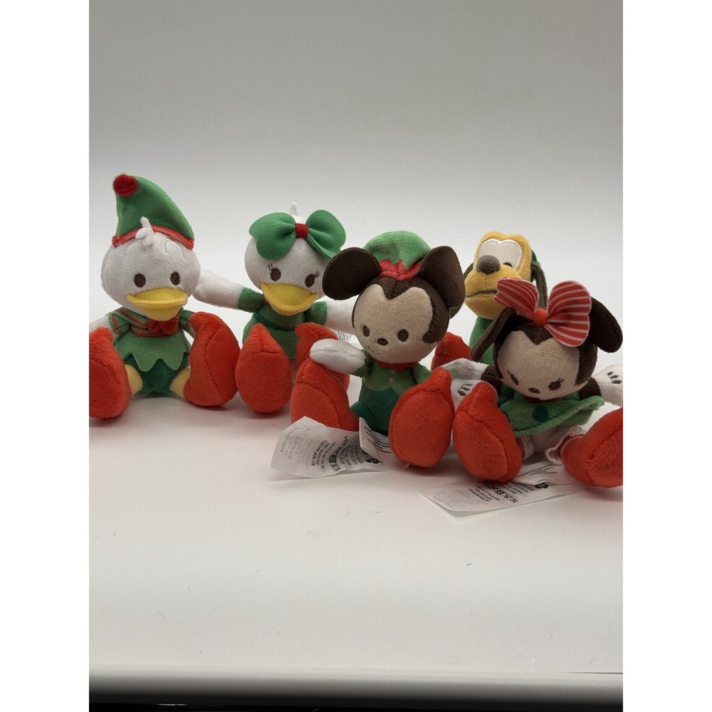 Disney Donald, Daisy, Goofy, Minnie, Pluto Holiday 3½" Tiny Big Feet 5 Pc Set